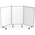 Luxor Freestanding 3-Panel Mobile Magnetic Whiteboard Room Divider, 53.5H x 91W, White (MB9152WW)