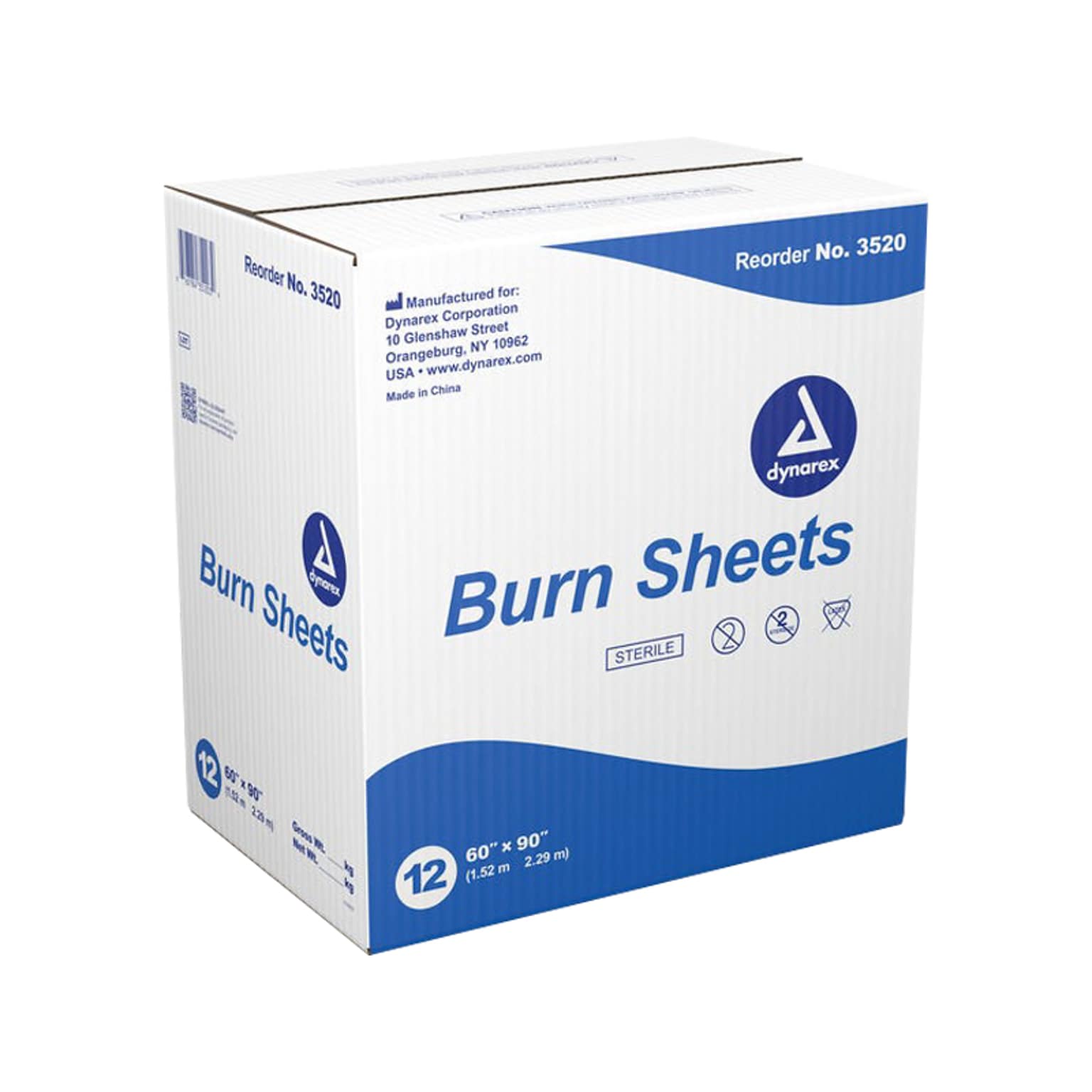 Dynarex Large Sterile Burn Sheet, 60 x 90, 12/Carton (3520)
