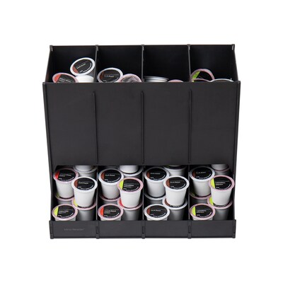 Mind Reader Plastic 4-Compartment Single Serve Coffee Pod Dispenser, 120 Pod Capacity, Black (CPODBK-BLK)