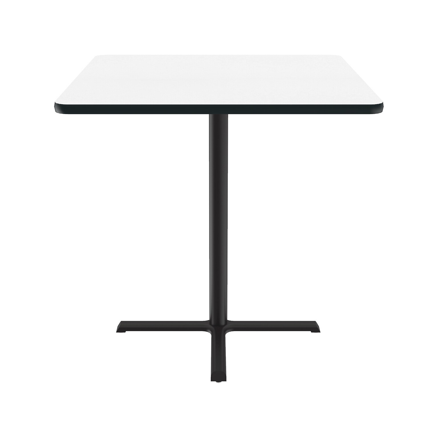 Correll Square-Shaped Dry-Erase Markerboard Cafe Table, 36 x 36, Frosty White/Black (BXB36DES-80)