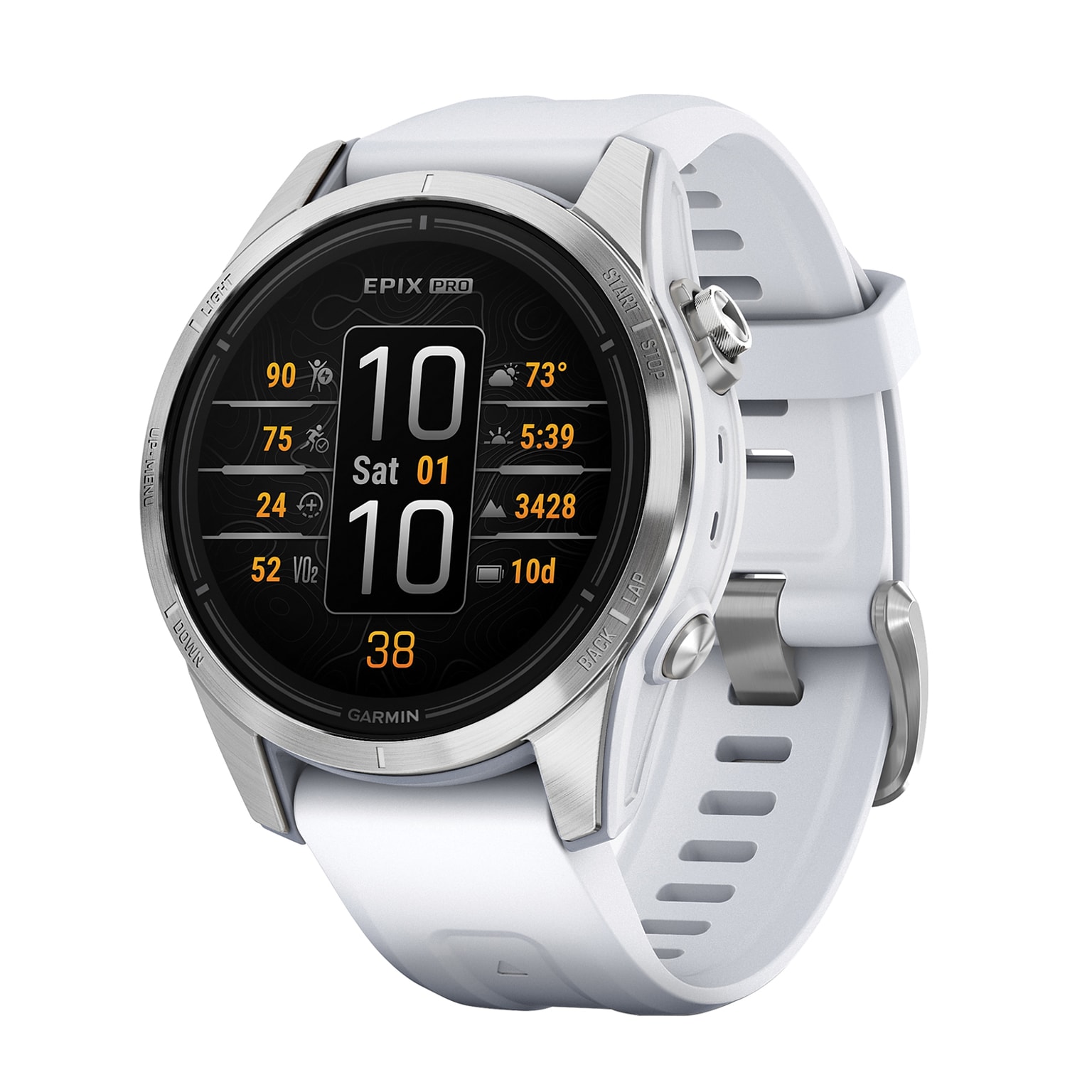 Garmin epix Pro Gen 2 Standard Edition Smartwatch, Steel & Whitestone, 42mm (GRM0280200)
