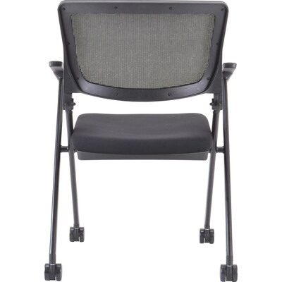 Lorell Mobile Mesh Back Nesting Chairs, Black, 2/Carton (LLR41845)