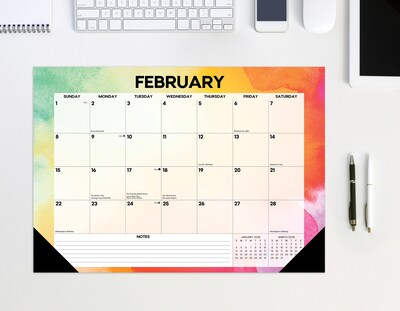 2026 Willow Creek Rainbow Gradient 17" x 12" Monthly Desk Pad Calendar (57155)