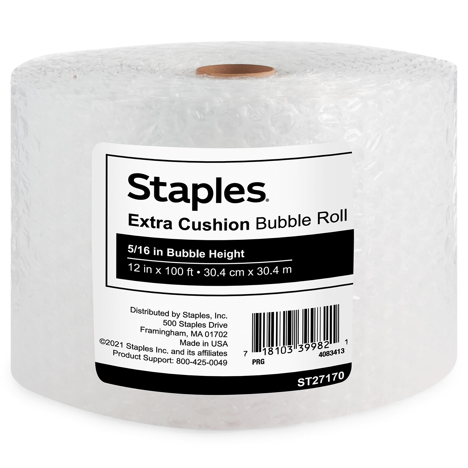 Staples® 5/16 Bubble Roll, UPS Approved, 12 x 100 (4072833)