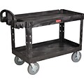 Rubbermaid® Heavy-Duty Two-Shelf Utility Cart; 750lb Capacity, 25 1/4 x 54 x 43 1/8, Black
