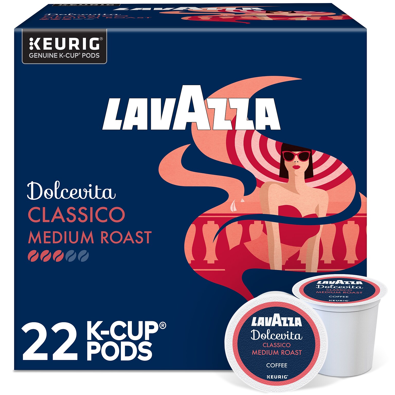 Lavazza Classico Coffee Keurig® K-Cup® Pods, Medium Roast, 22/Box (6001)