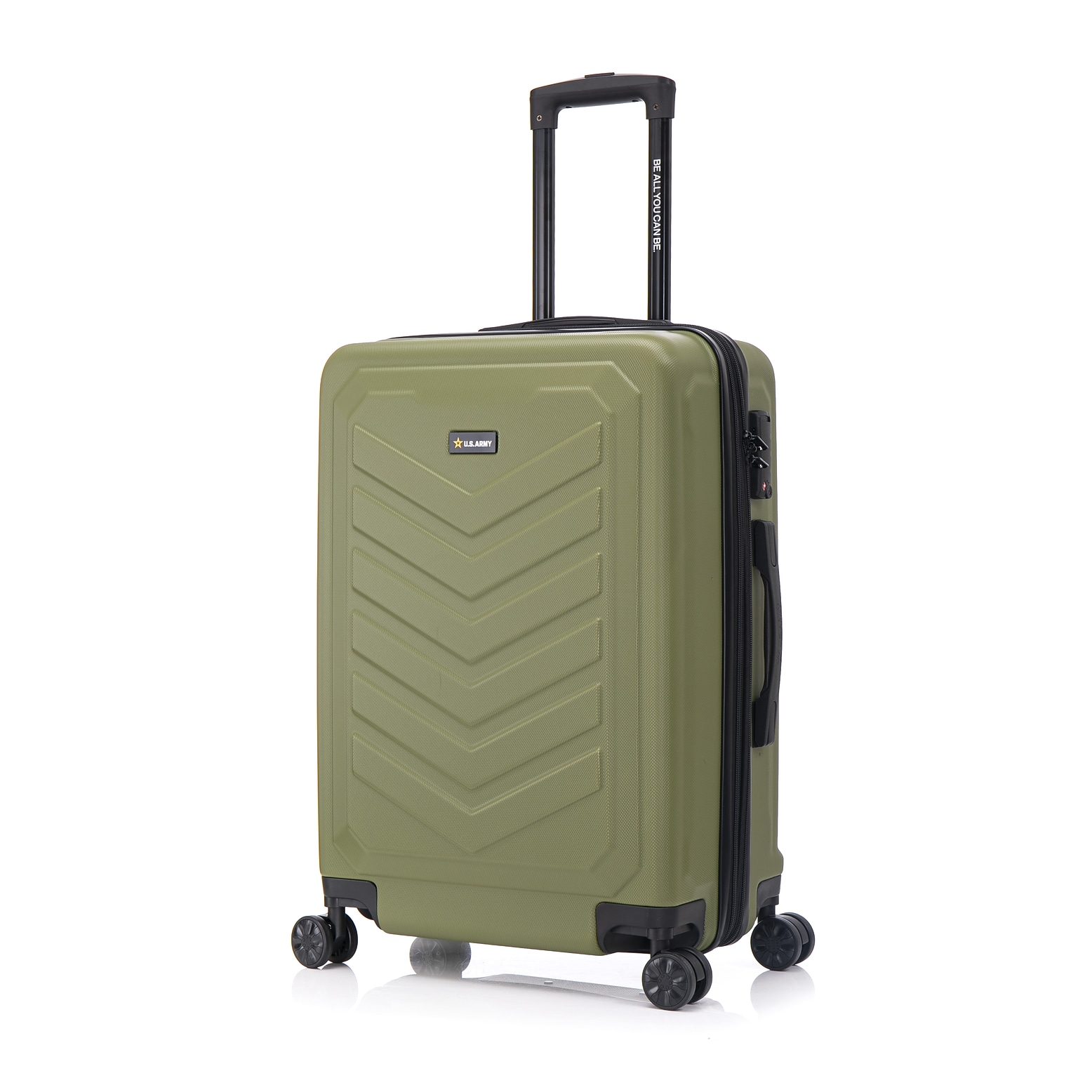 US Army FOX PRO 24 Hardside Suitcase, 4-Wheeled Spinner, TSA Checkpoint Friendly, Olive Drab (USLFPRO00M-GRN)