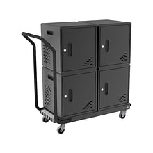 Luxor Lockable 40-Unit Modular Charging Cart, Black Steel (LLMC40DP)