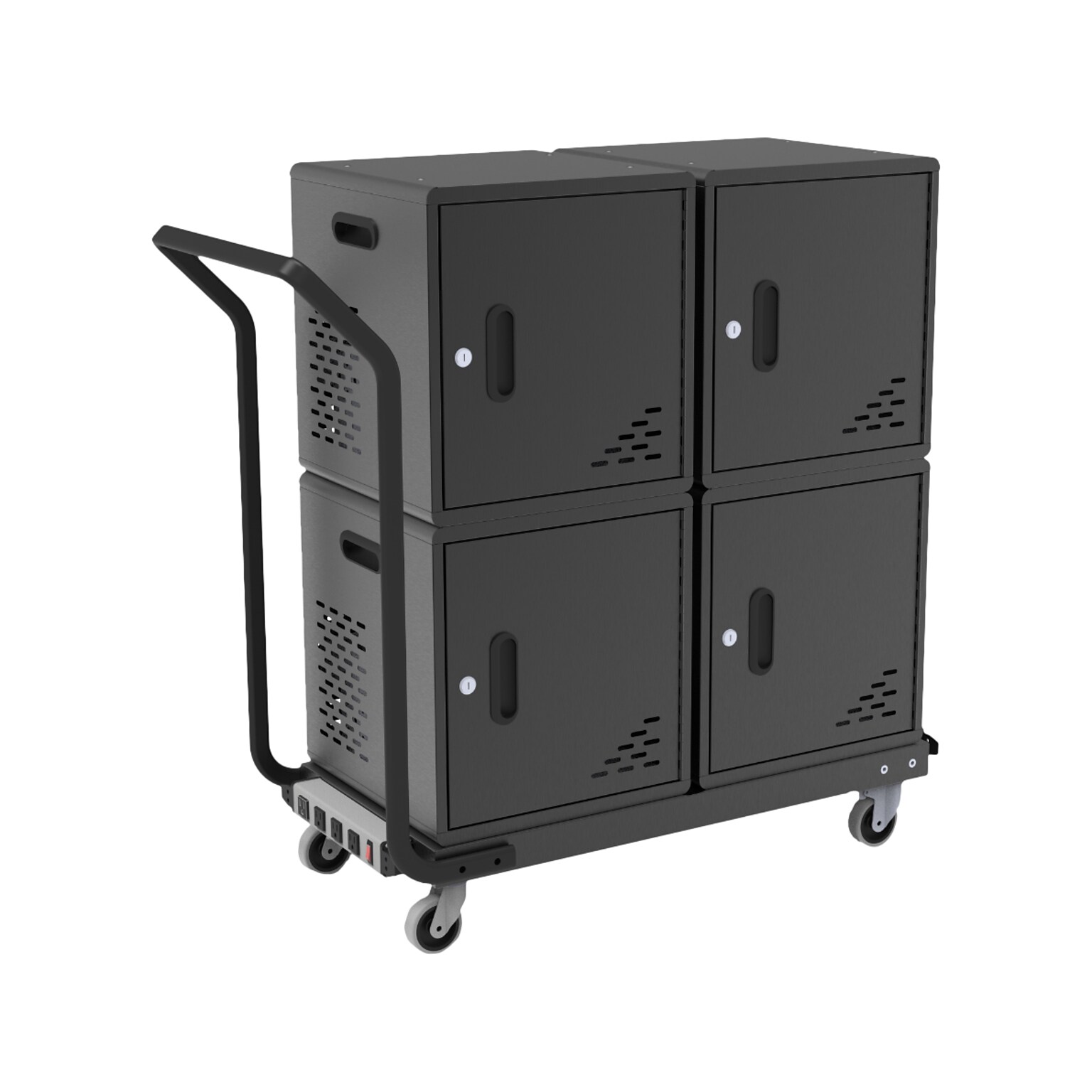 Luxor Lockable 40-Unit Modular Charging Cart, Black Steel (LLMC40DP)