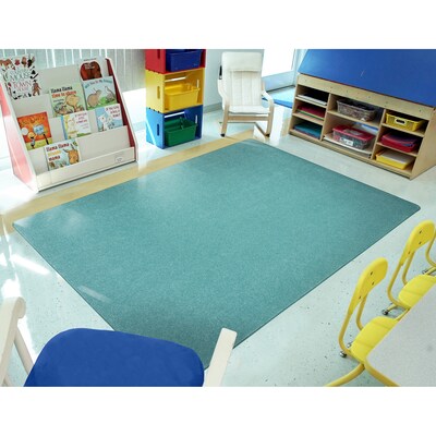 Joy Carpets Just Kidding Polyester 4' x 6' Machine Tufted Rug, Seafoam (623N-08)