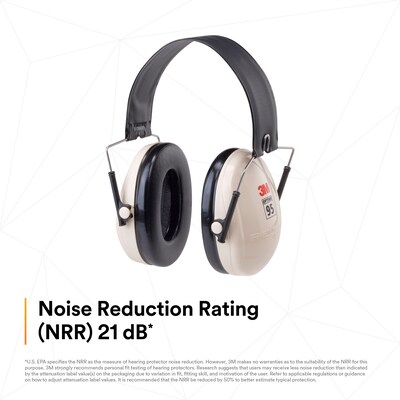Peltor Optime 95 Folding Over-the-Head H6F/V Earmuffs, NRR 95 dB, Beige (MMMH6FV)