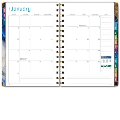 2027 Excello Brands 6" x 8" Weekly & Monthly Standard Planner, Paperboard Cover, Dark Blue Marble (FSHN-CY27-58-23)