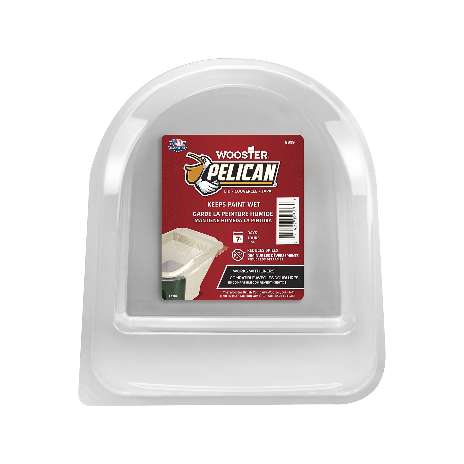 Wooster Brush Pelican Pail Lid, Clear, Dozen (0086590000)