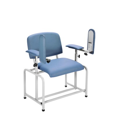 Viva Comfort Extra Wide Adjustable Bariatric Phlebotomy Blood Drawing Chair, 500 lbs. Capacity, Blue (ADI997-01-BLU-HD-MK)