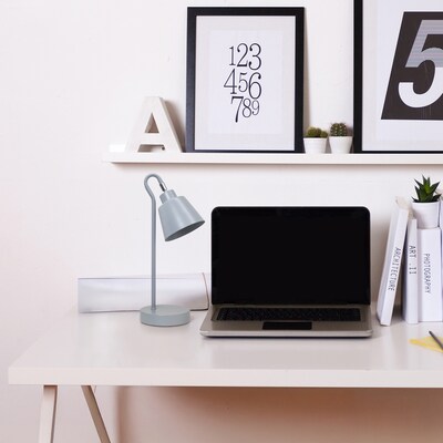 Simple Designs Sleek Essentials LED Desk Lamp, 16", Gray (LD1079-GRY)