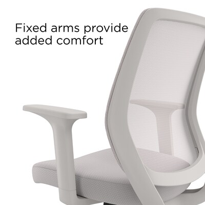 Staples Essentials Ergonomic Fabric Swivel Task Chair, Gray (UN58149)