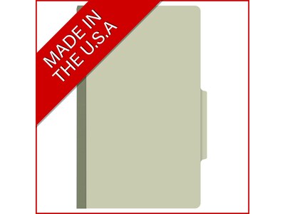 Ecom Folders Recycled Pressboard Classification Folder, 2" Expansion, Legal Size, Green, 25/Box (DV-T52-02-3GRN)
