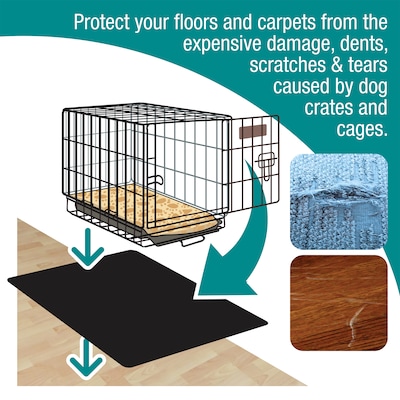 Floortex P-Tex Polypropylene Pet Crate Floor Protection Mat, 32" x 50", Black (NCSMFLLS0003)