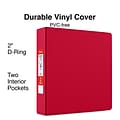 Staples® Standard 2 3 Ring Non View Binder with D-Rings, Red (26305-CC)