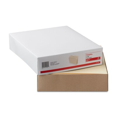 Staples® File Folders, 1/2 Cut, Letter Size, Manila, 100/Box (TR116855)