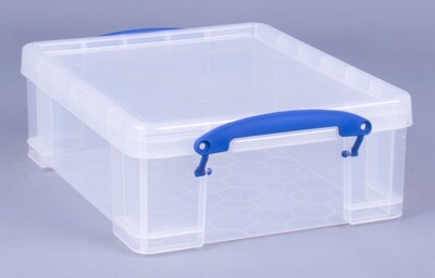 Really Useful Box 8.56 Quart Storage Box with Latching Lid, Plastic, Clear (8.1L CL)