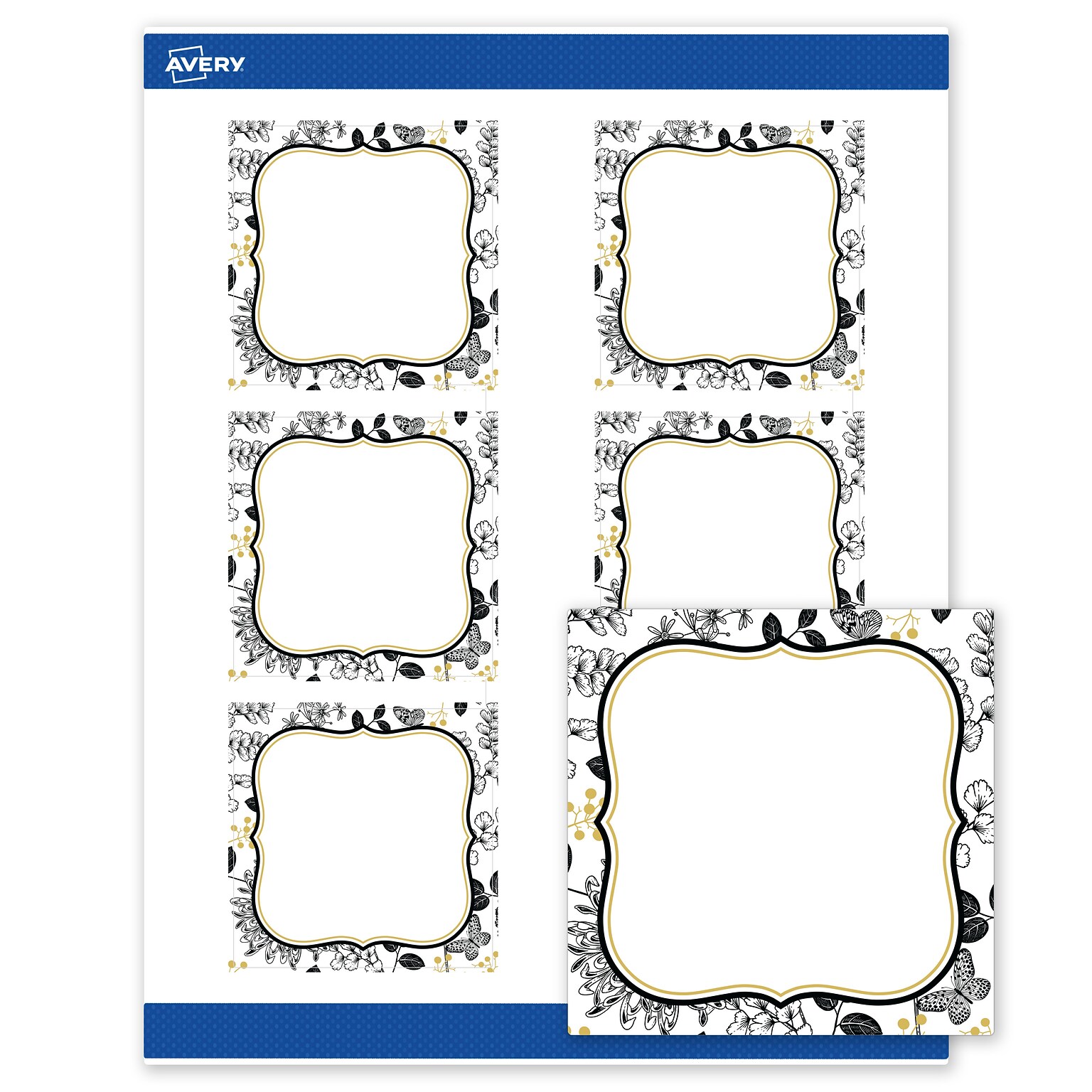 Avery Square Laser/Inkjet Multipurpose Labels, 3 x 3, White, 60/Pack (19479371031)