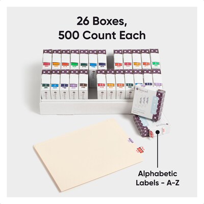 Smead BCCR Bar Style Color-Coded File Folder Labels, 1 x 1.25, Assorted Colors, 500/Rolls, 26 Rolls/Box (67070)