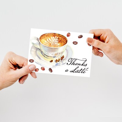 Great Papers Thanks a Latte General Use Thank You Notecard Kits, Multicolored, 24/Pack (2025022)
