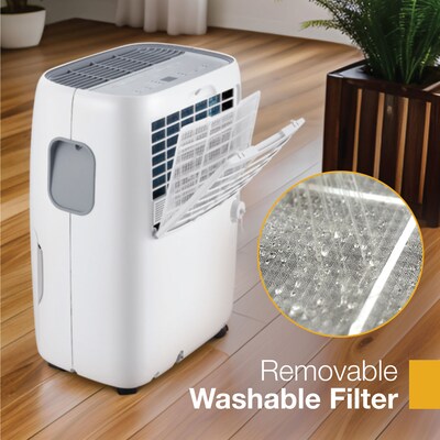 Whirlpool 50-Pint Portable Dehumidifier, 2-Speed, Covers up to 4500 sq. ft., White (WHAD501DW)