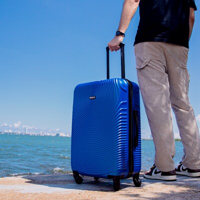 DUKAP Inception 29.29" Hardside Suitcase, 4-Wheeled Spinner, TSA Checkpoint Friendly, Blue (DKINC00L-BLU)