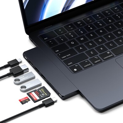 Satechi Pro Slim Multiport Hub for Laptops, Midnight Black (ST-HUCPHSD)