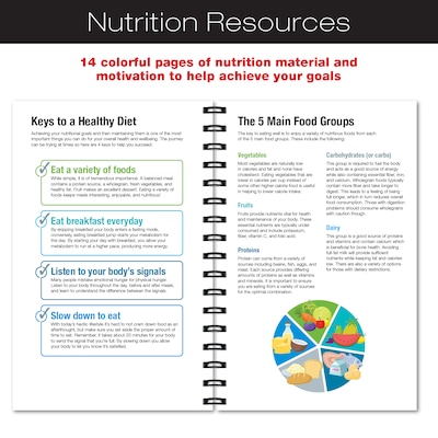 Excello Brands 6" x 8" Nutrition Planner, Paperboard Cover, Multicolored (GPP0078Q)