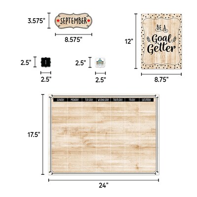 Creative Teaching Press Black, White, and Wood Calendar Set Bulletin Board Set, 87/Set (CTP10920)