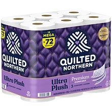 Quilted Northern Ultra Plush 3-Ply Standard Toilet Paper, White, 255 Sheets/Roll, 18 Rolls/Case (876