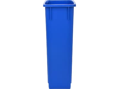 Alpine Industries Plastic Commercial Indoor Recycling Bin with Slotted Lid and Dolly, 23-Gallon, Blue (ALP477-BLU4-PKD)