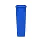 Alpine Industries Plastic Commercial Indoor Recycling Bin with Slotted Lid and Dolly, 23-Gallon, Blue (ALP477-BLU4-PKD)