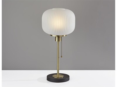 Adesso Hazel Incandescent Table Lamp, Antique Brass/Frosted White (4277-21)