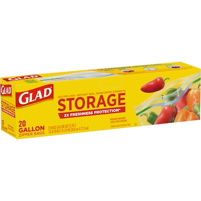 Glad Zipper Food Storage Bags, 20 Bags/Box (55050)