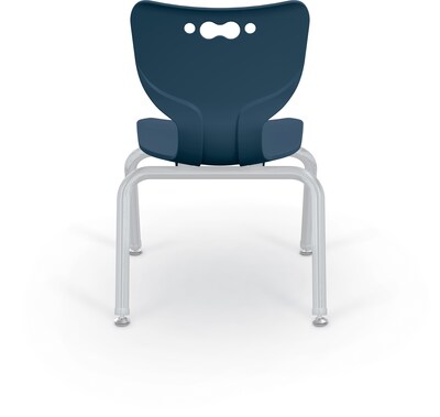 MooreCo 12" Hierarchy Student Chair with 4 Legs, Navy/Platinum Base (703673562171)