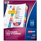 Avery Ready Index Table of Contents Paper Dividers, A-Z Tabs, Multicolor, 6 Sets/Pack (11832)