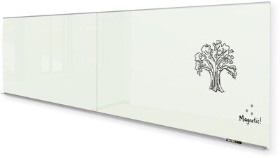 MooreCo Fluent Office Series Glass Dry Erase Board, 4H x 16W (GWC416-GLOSSWHITE)