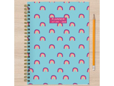 2024-2025 TF Publishing Cali Girl Collection Blue Sky Rainbows 6" x 8" Academic Weekly & Monthly Planner, Paperboard Cover