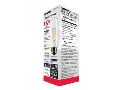 Satco Lighting 5.5-Watt Warm White LED Decorative Bulb, 6/Carton (S21344)