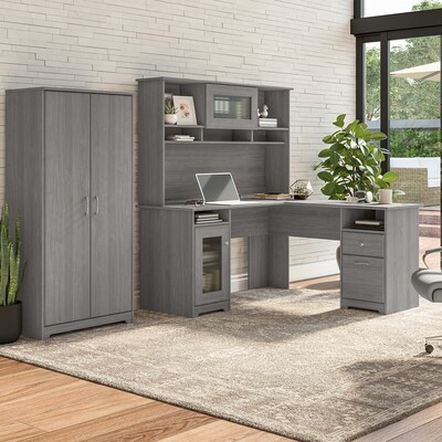 Bush Furniture Cabot 61.14" Storage Cabinet with 4 Shelves, Modern Gray (WC31399)