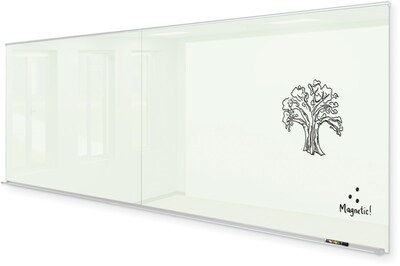 MooreCo Fluent Office Series Glass Dry Erase Board, 4H x 12W (GWC412-GLOSSWHITE)