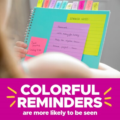 Post-it Super Sticky Notes, 3" x 3", Supernova Neons Collection, 70 Sheet/Pad, 24 Pads/Pack (654-24SSMIA-CP)