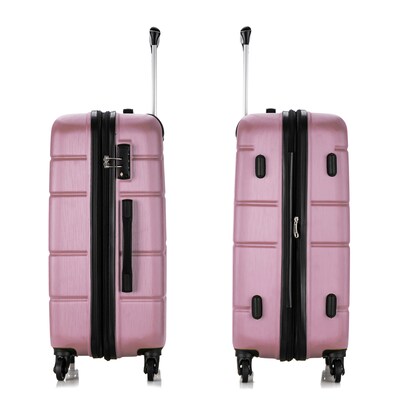 DUKAP Rodez 24" Hardside Suitcase, 4-Wheeled Spinner, TSA Checkpoint Friendly, Rose Gold (DKROD00M-ROS)