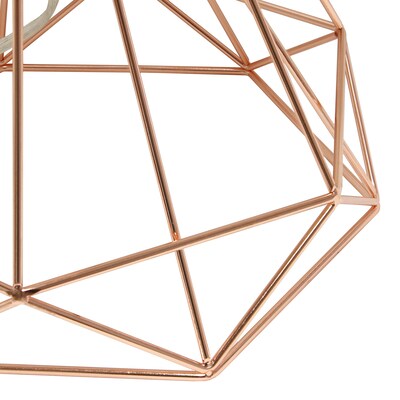 Lalia Home Geometric Wired Table Lamp, Fabric Shade, Rose Gold (LHT-5024-RG)