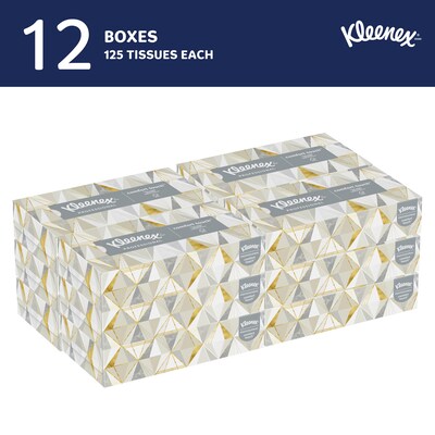 Kleenex Professional Standard Facial Tissue, 2-Ply, White, 125 Sheets/Box, 12 Boxes/Carton (03076)