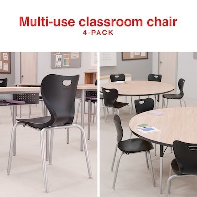 Staples Polypropylene 18 Student Chair, Black, 4/Box (ST63540)
